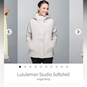 Womens Cream Lululemon Studio Angel Wing Hooded Coat Size 8 EUC